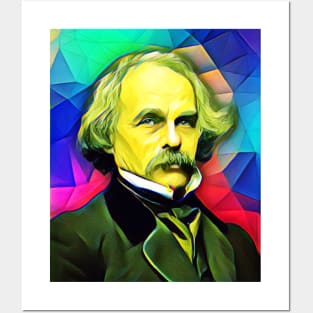 Nathaniel Hawthorne Colourful Portrait | Nathaniel Hawthorne Artwork 5 Posters and Art